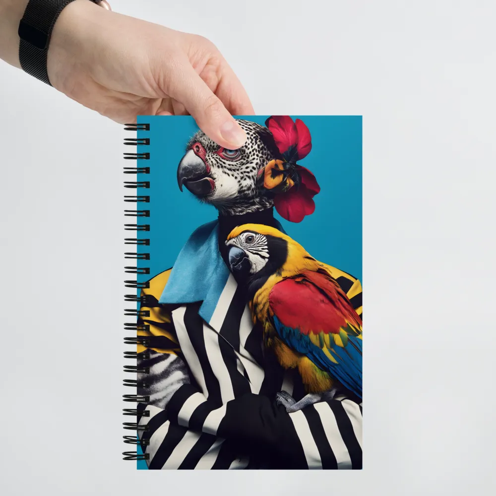 Vibrant Fusion of Flora and Fauna | Spiral Notebook