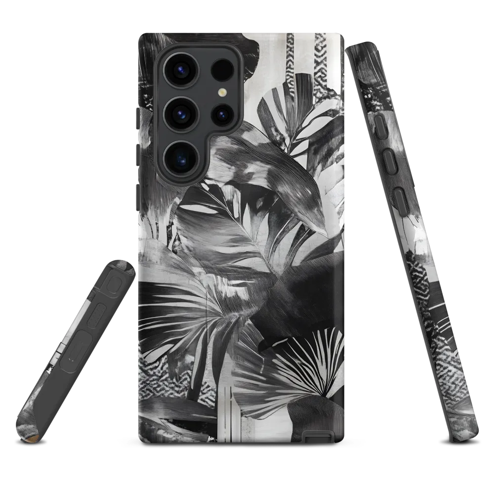 Monochrome Serenity in Tropical Foliage