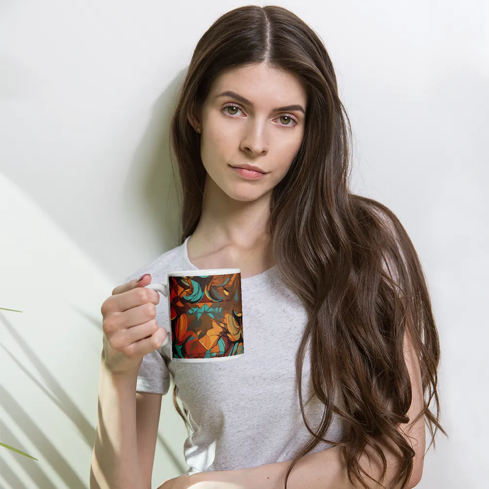 Fierce Royalty: A Geometric Exploration of Lions | Mug with White inside | 11 oz