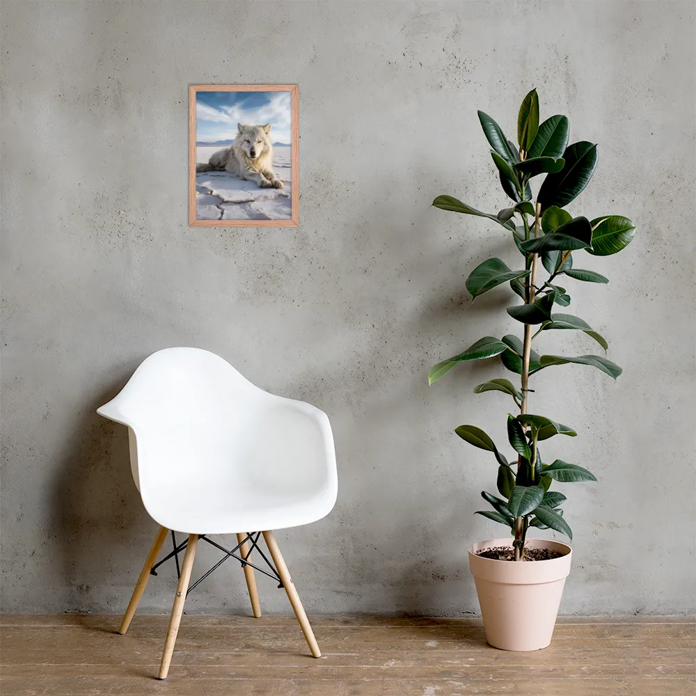 Guardian of the Salt Flats | Poster with Red oak Frame | 12″×16″
