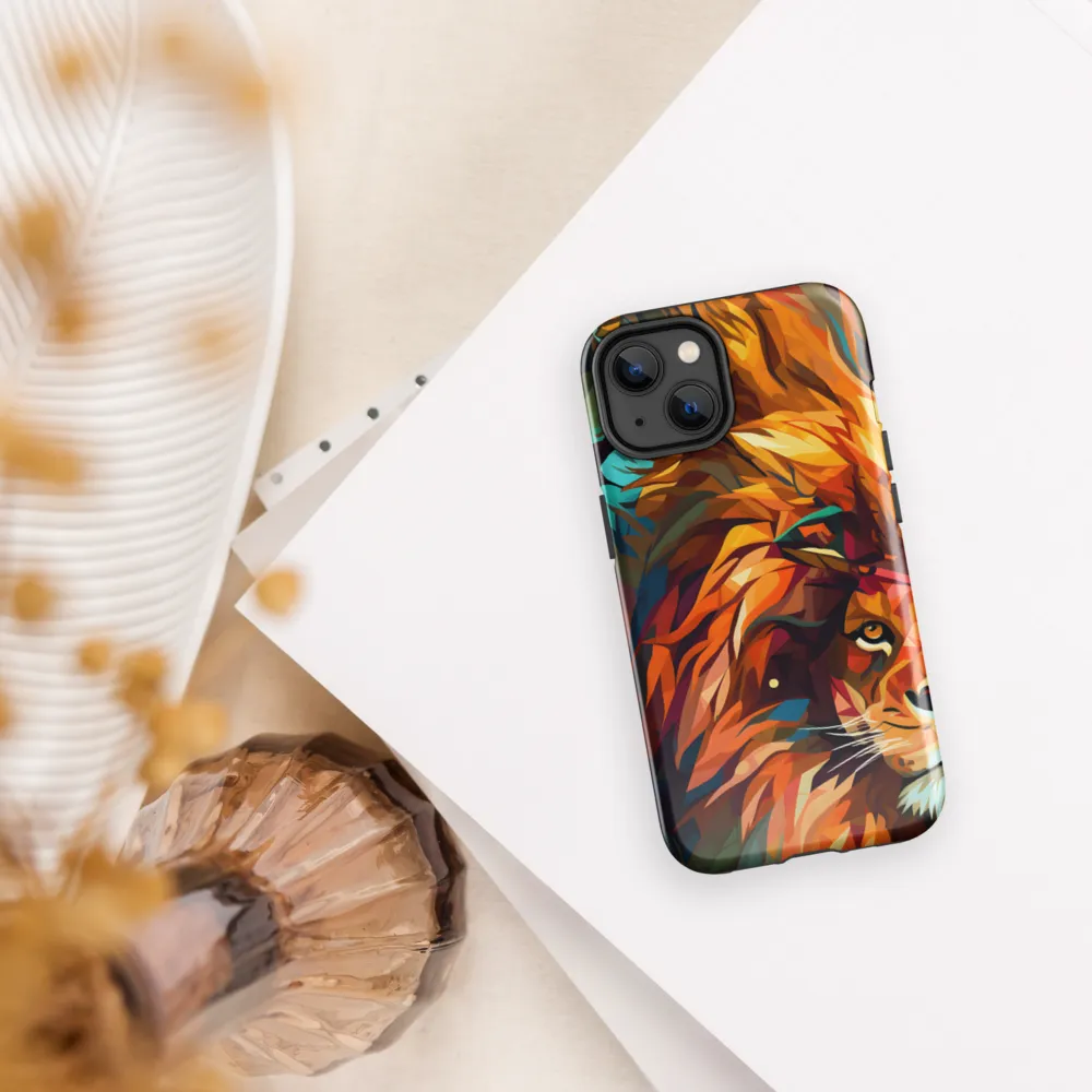 Majestic Gaze: The Polygonal Lion
