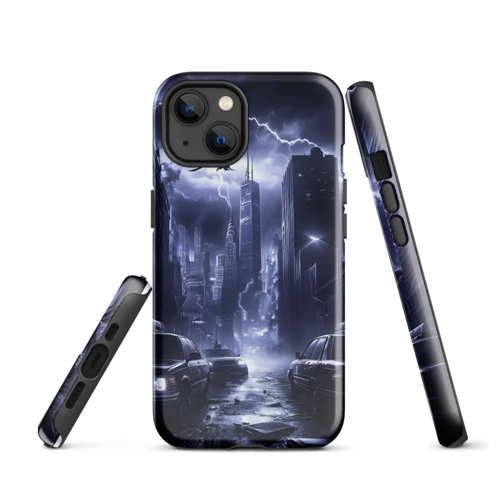 Stormy Cityscape: Shadows of the Night | Phone Case |  13 | Tough Case | Glossy