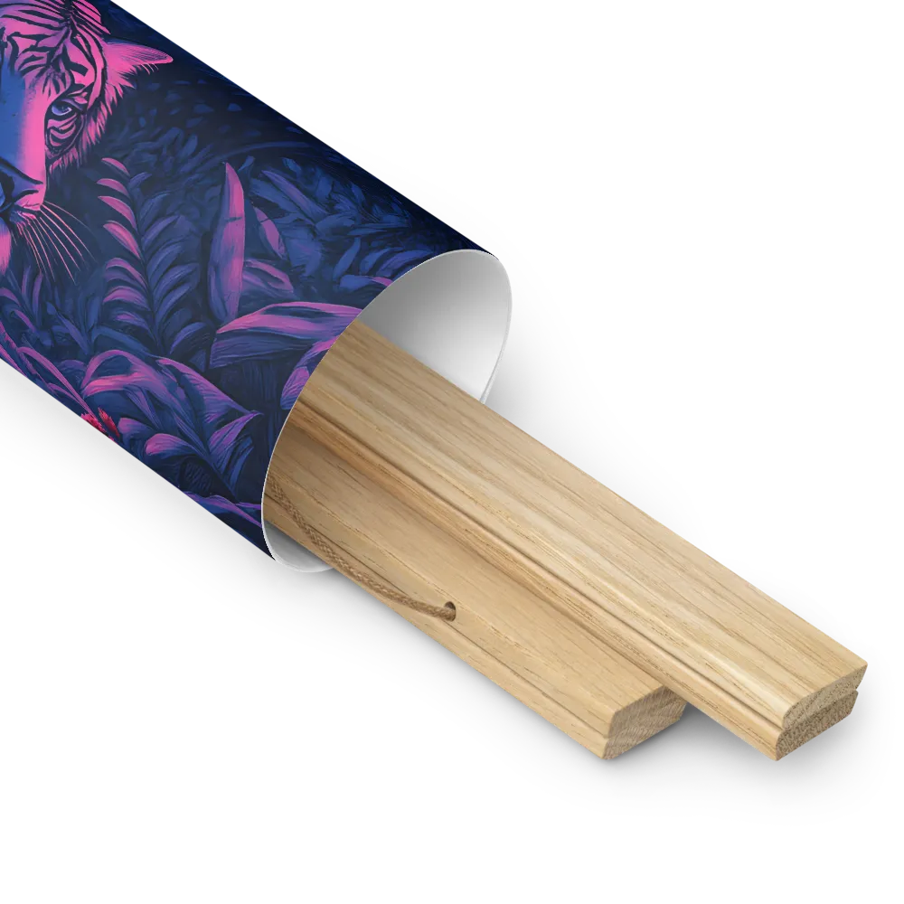 Mystic Prowler: The White Tiger in the Jungle | Poster With Oak Wood Hanger | 14″×14″