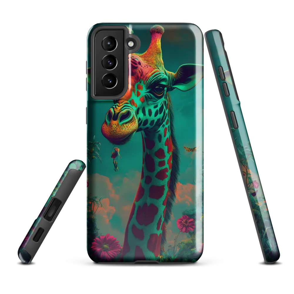 Whimsical Giraffe Among Blossoms