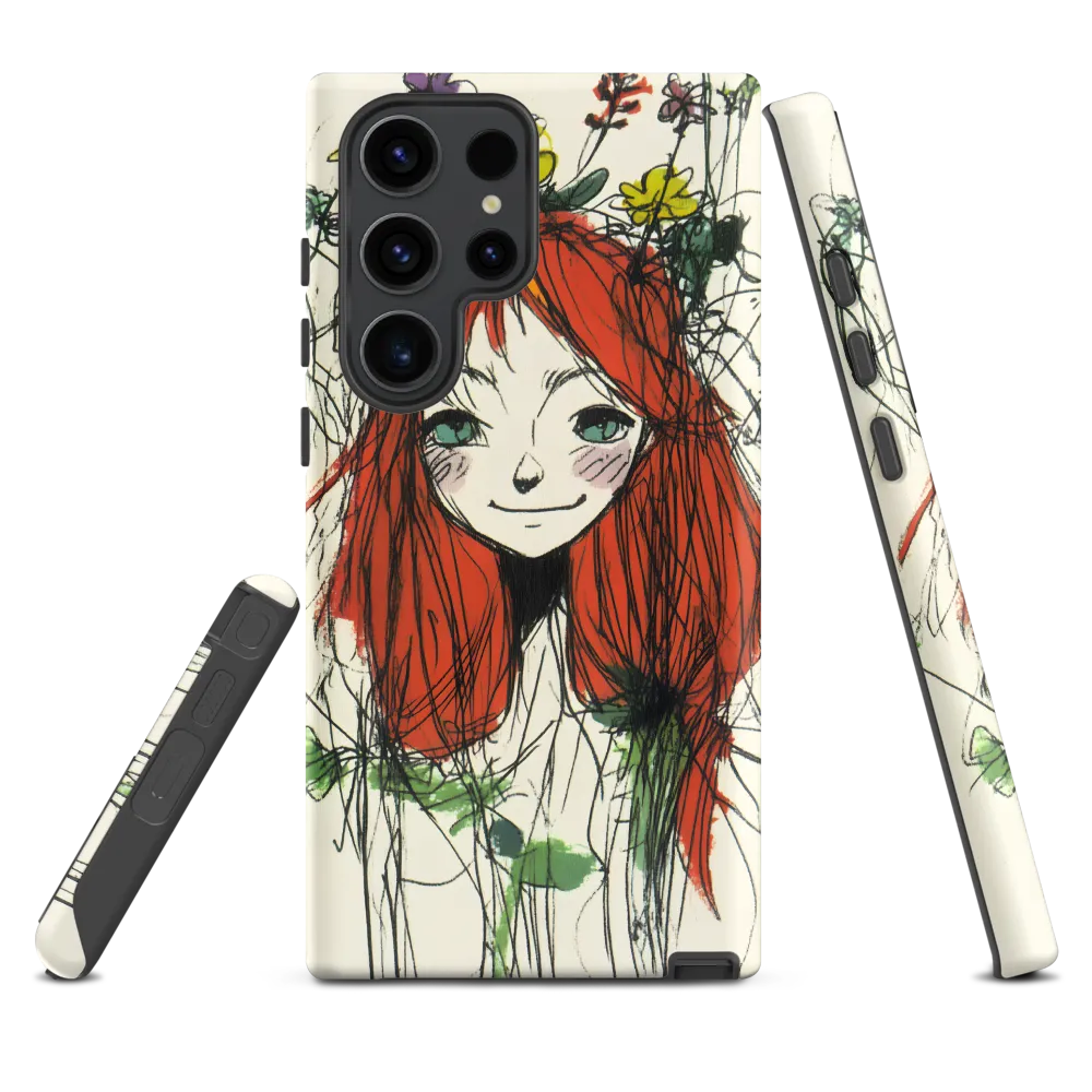 Whimsical Floral Portrait | Phone Case |  S23 Ultra | Tough Case | Matte