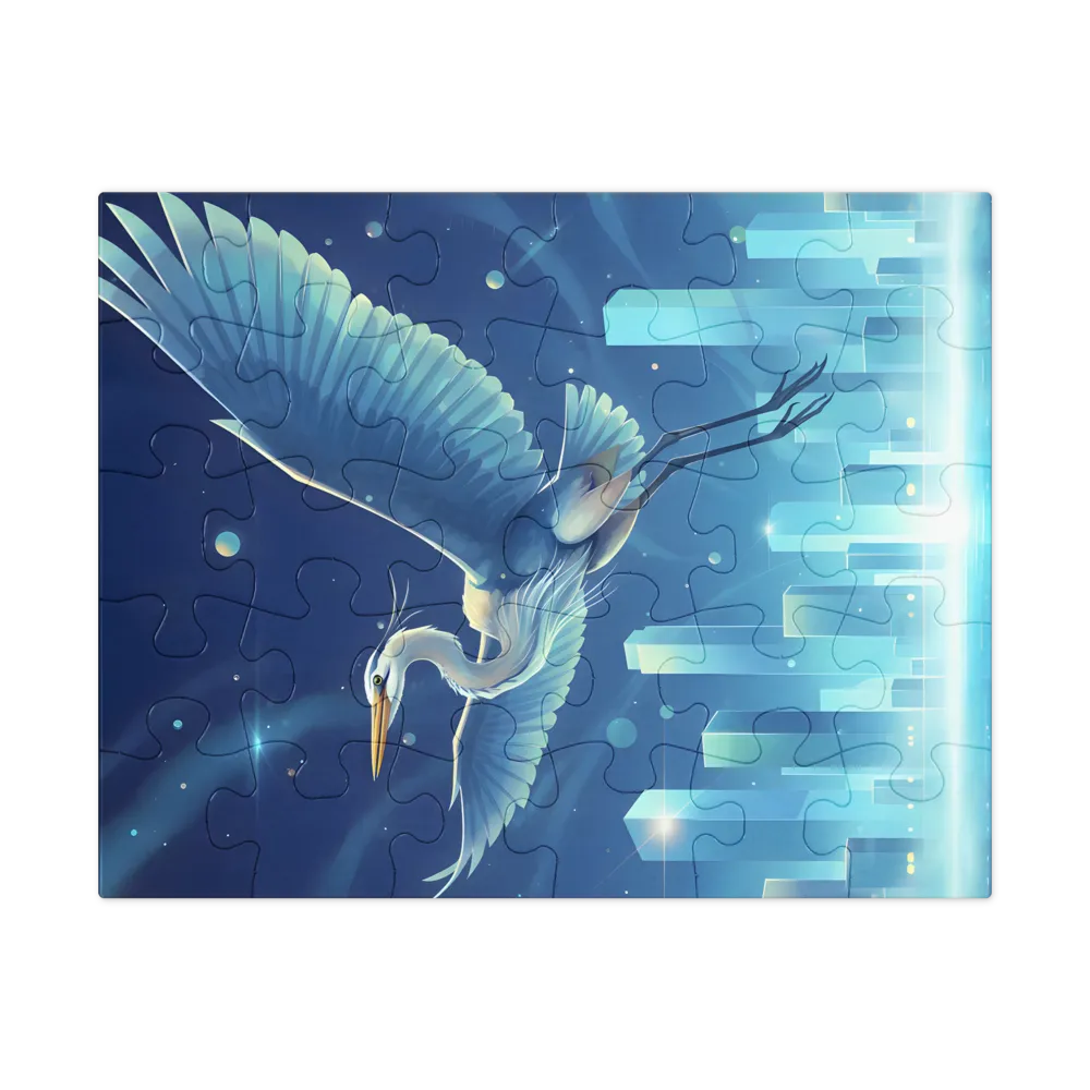 Luminous Heron 
 Jigsaw Puzzle in Tin Box