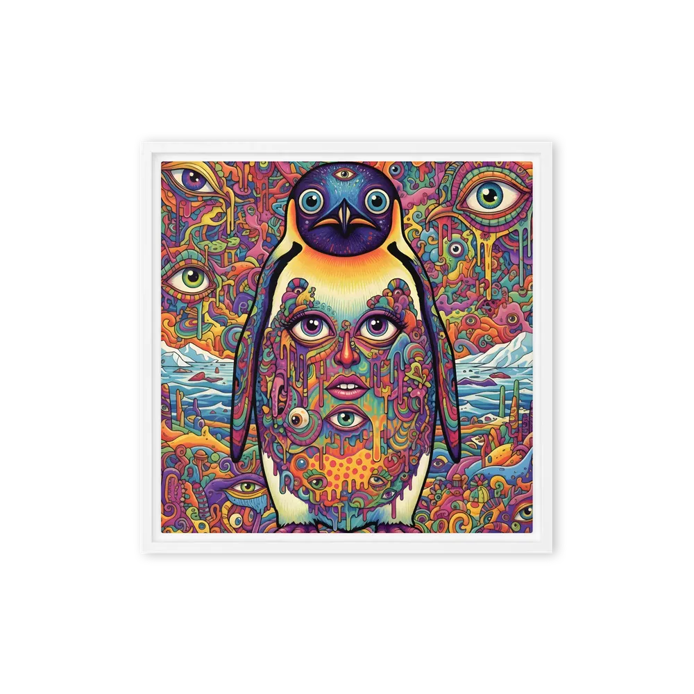 Third‑Eye Penguin 
 Canvas with White Frame