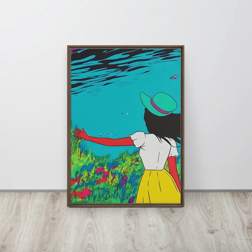 Whimsical Encounter | Canvas with Brown Frame | 20″×28″