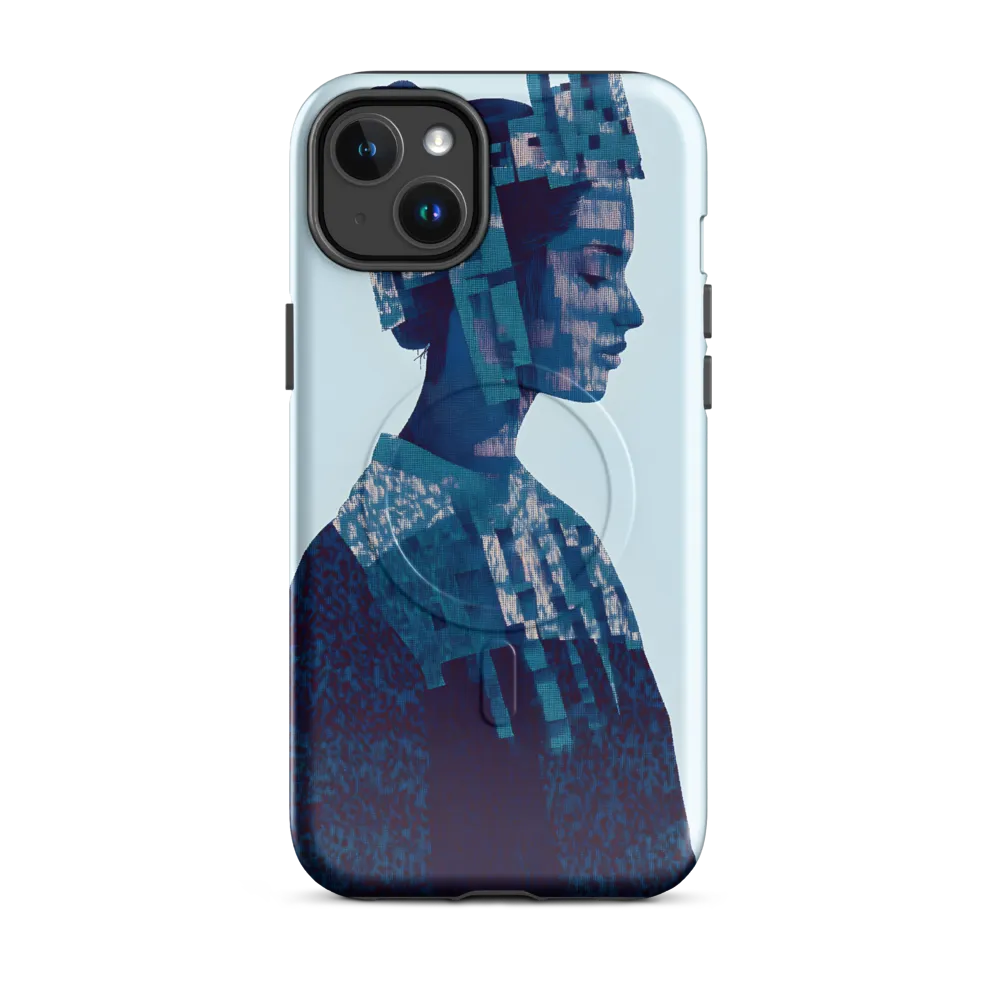 Digital Portrait in Abstract Blue