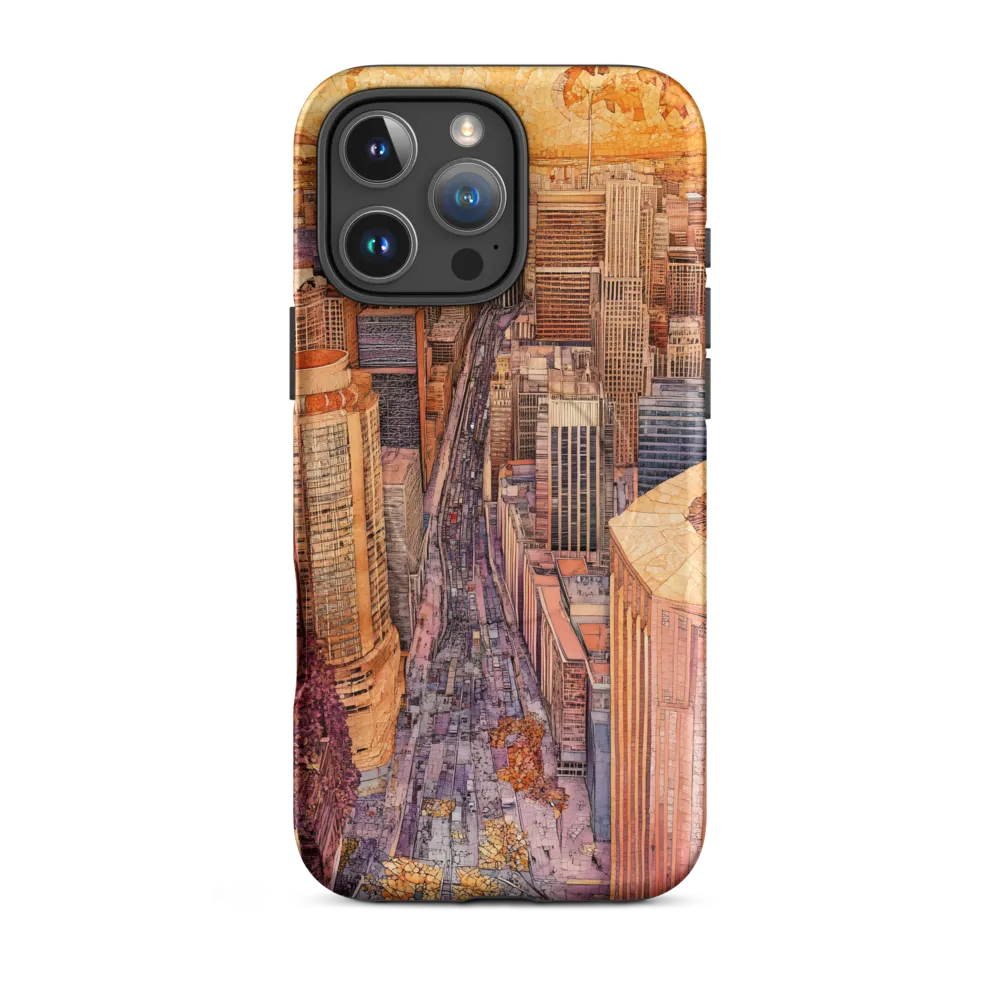 Mosaic Cityscape at Dusk | Phone Case |  16 Pro Max | MagSafe® Tough Case | Matte