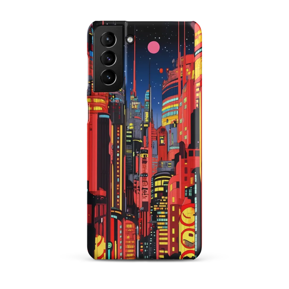 Neon Dreams: A Cyberpunk Cityscape | Phone Case |  S21 Plus | Snap Case | Matte