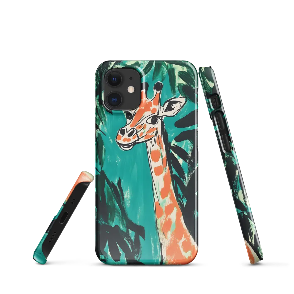 Curious Giraffe in Lush Greenery | Phone Case |  12 Mini | Snap Case | Glossy