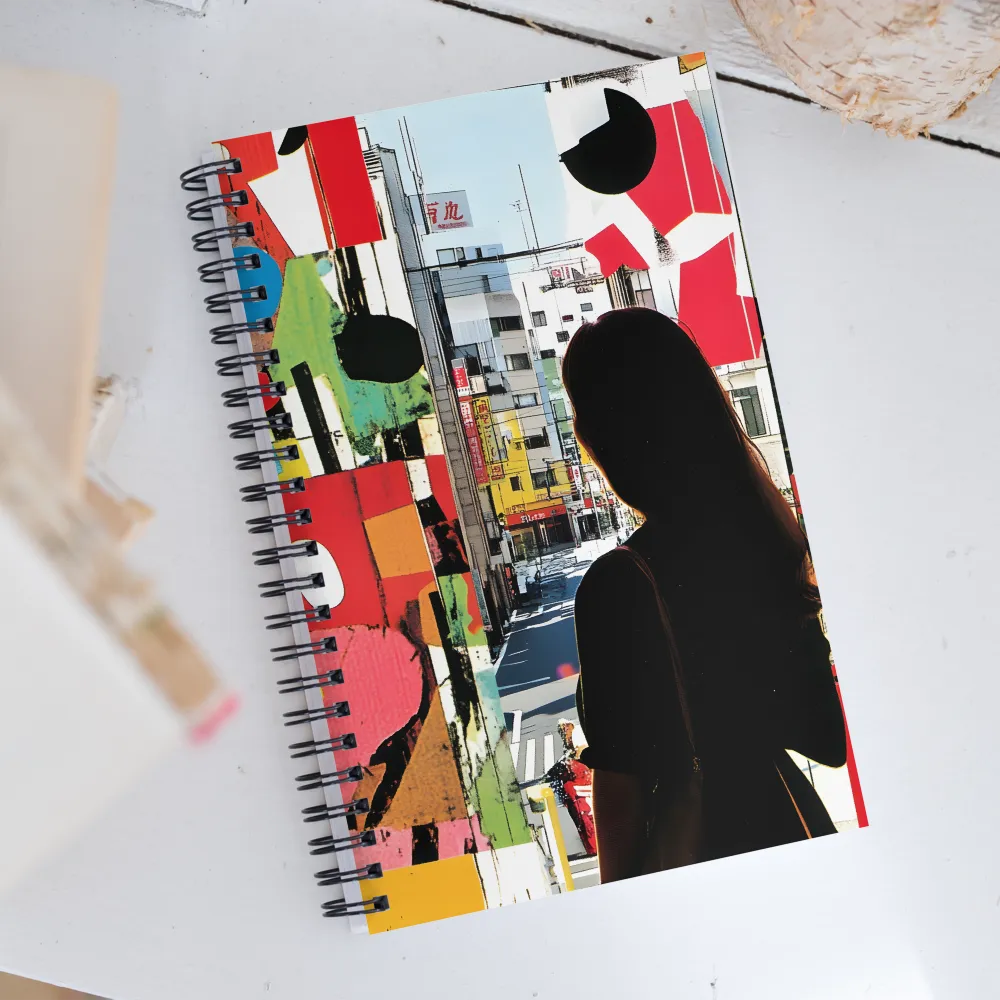 Urban Reflections: A Silhouette's Journey | Spiral Notebook