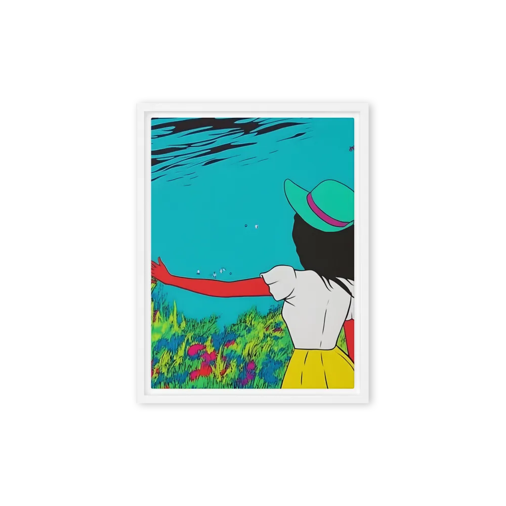 Whimsical Encounter | Canvas with White Frame | 9″×12″