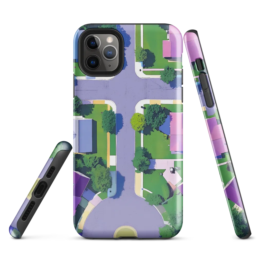 Aerial Harmony: Suburban Crossroads | Phone Case |  11 Pro Max | Tough Case | Glossy