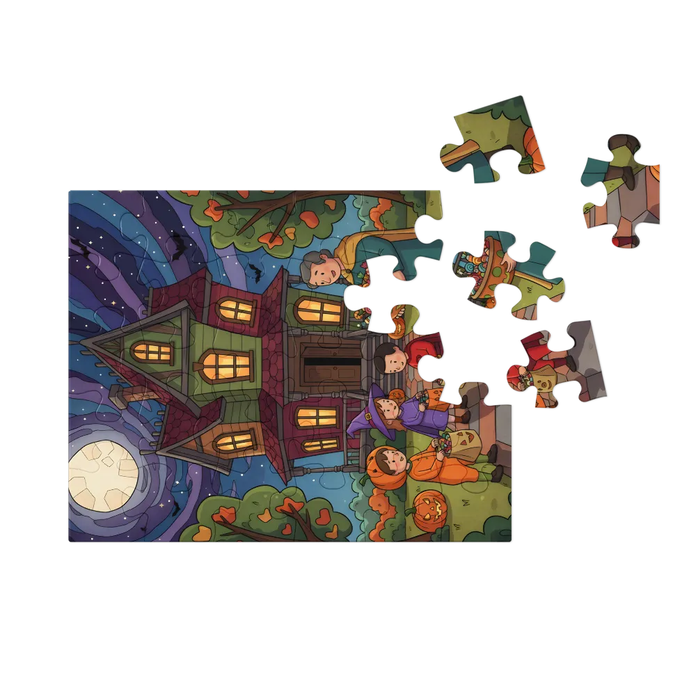 Moonlit Trick-or-Treat 
 Jigsaw Puzzle in Tin Box