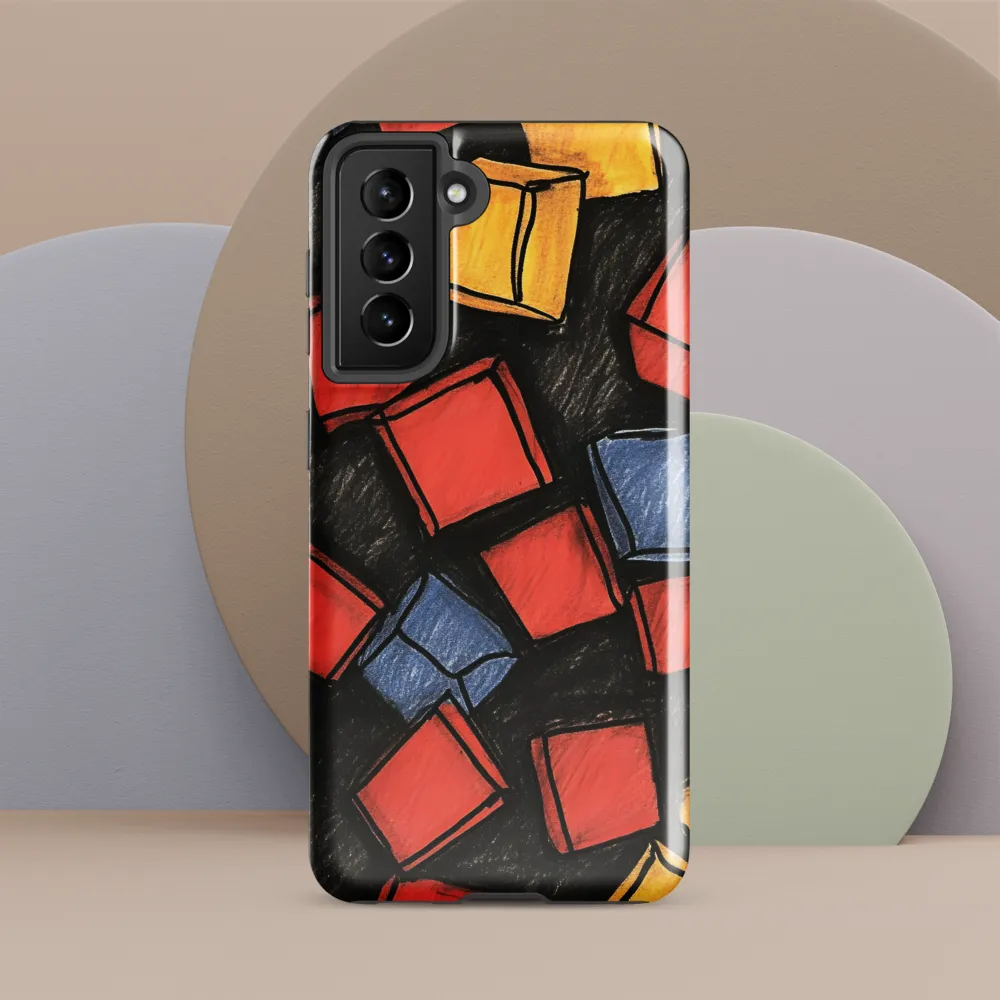 Vibrant Geometry in Motion | Phone Case |  S21 | Tough Case | Glossy