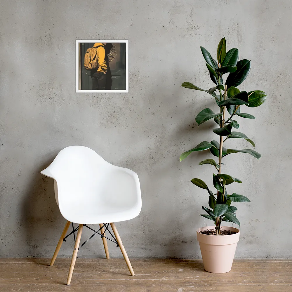 Silent Reflection | Poster with White Frame | 14″×14″