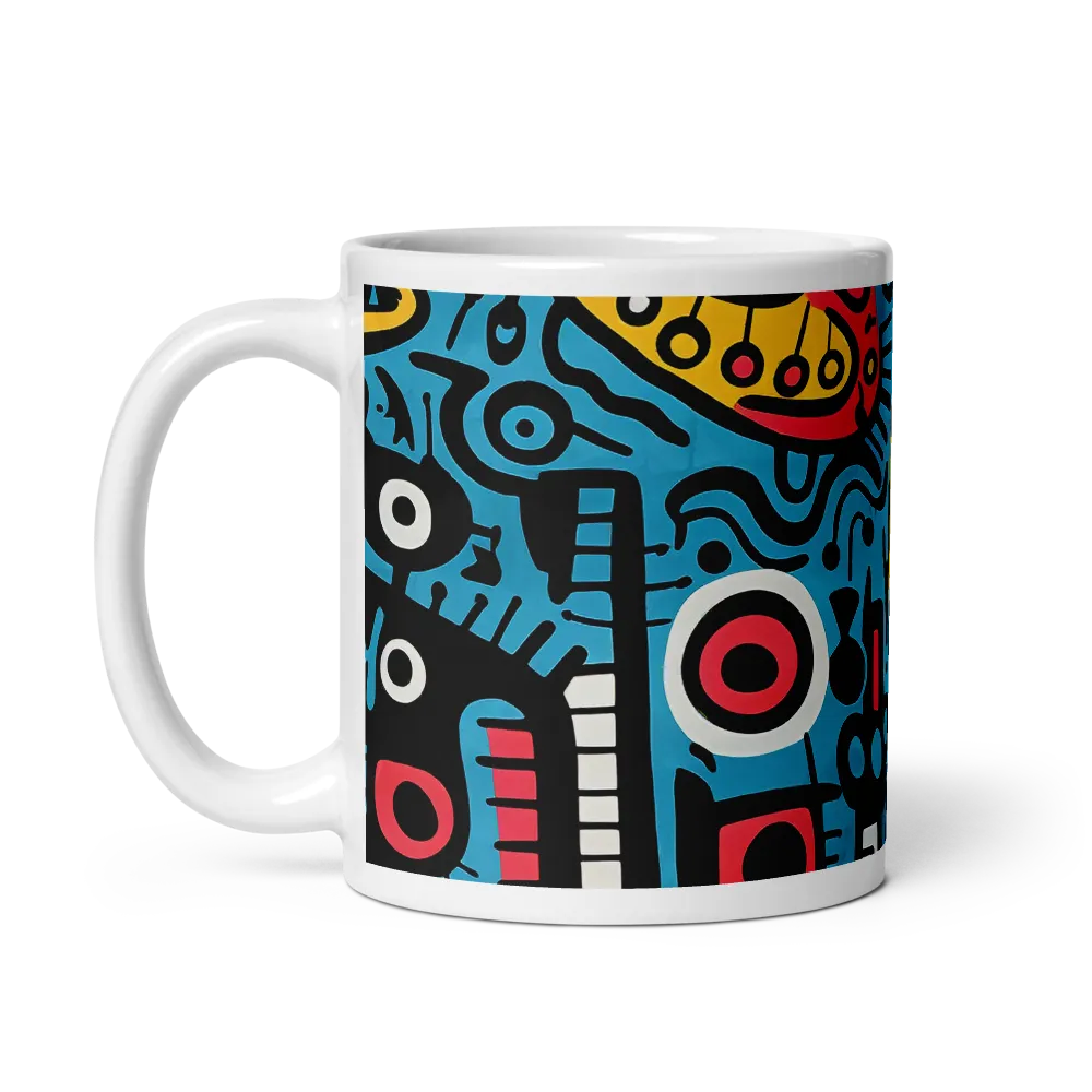 Intricate Playfulness in Geometric Abstract | Mug with White inside | 11 oz