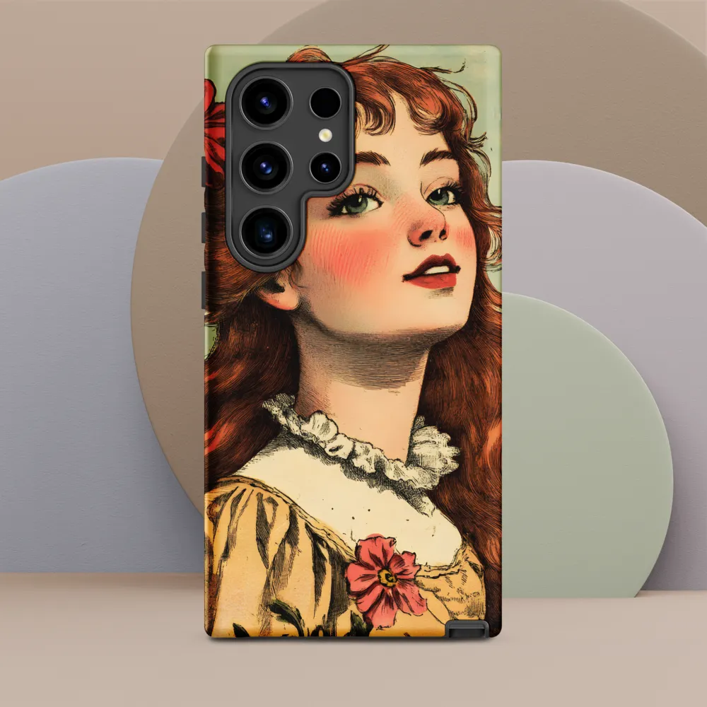 Whimsical Portrait of a Flower-Adorned Girl