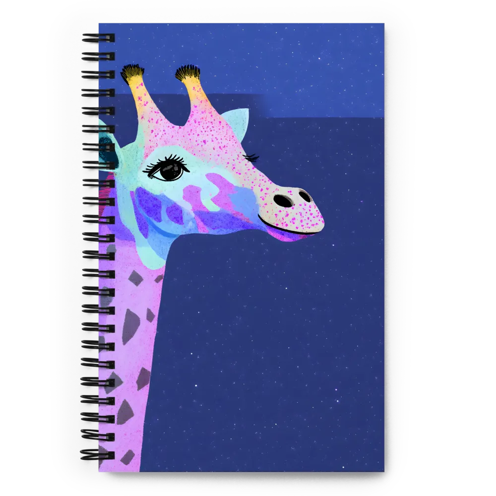 Whimsical Giraffe Under the Stars | Spiral Notebook