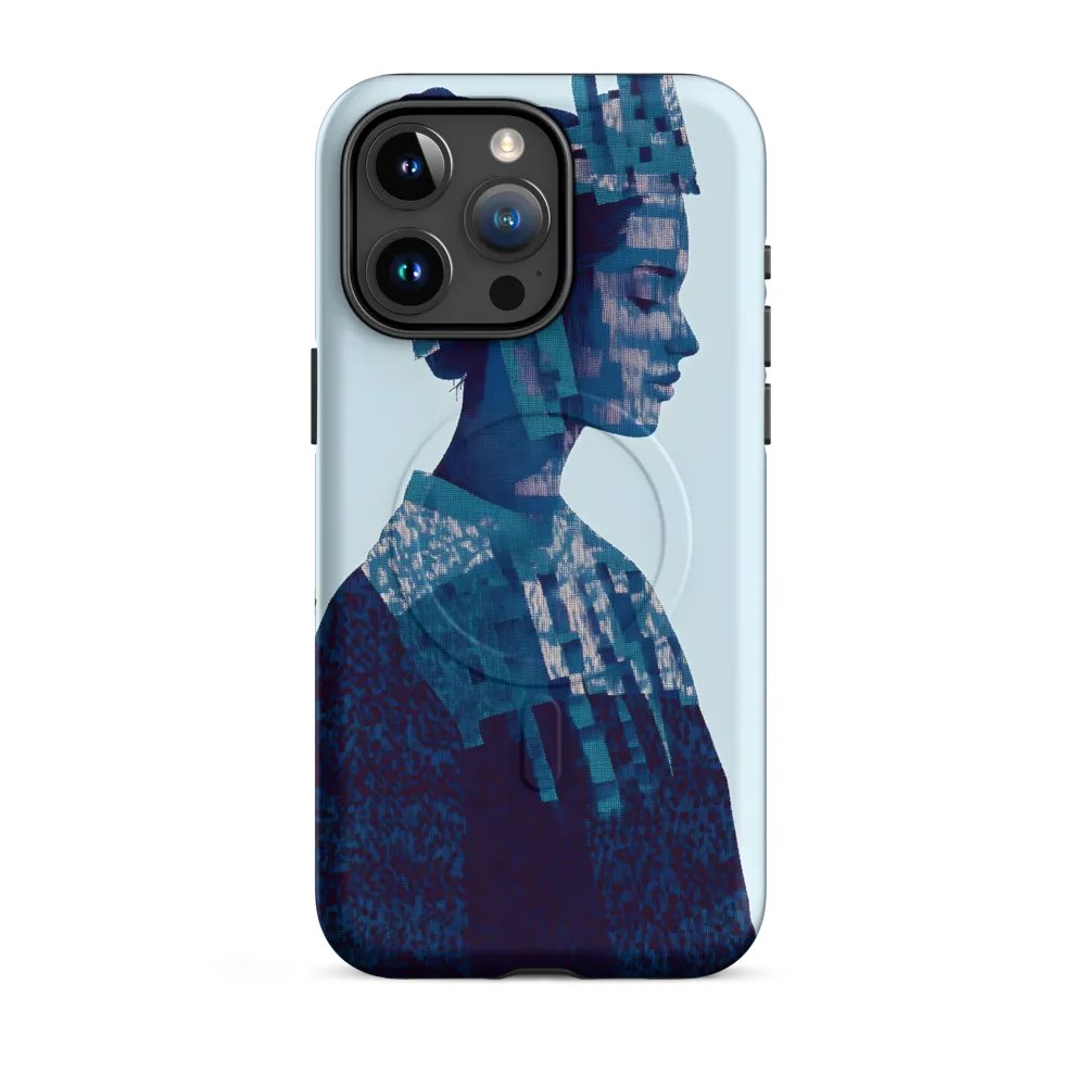 Digital Portrait in Abstract Blue