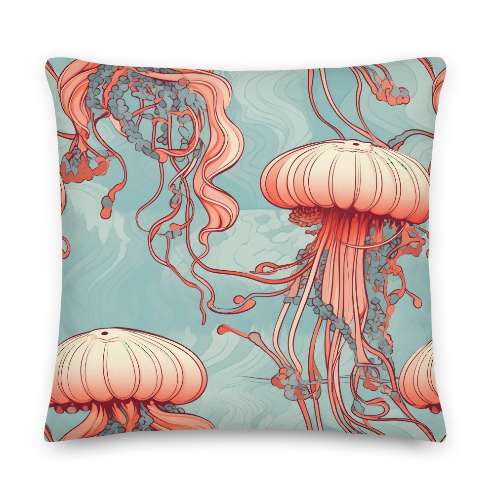 Ethereal Dance of Jellyfish | Pillow | 22″×22″