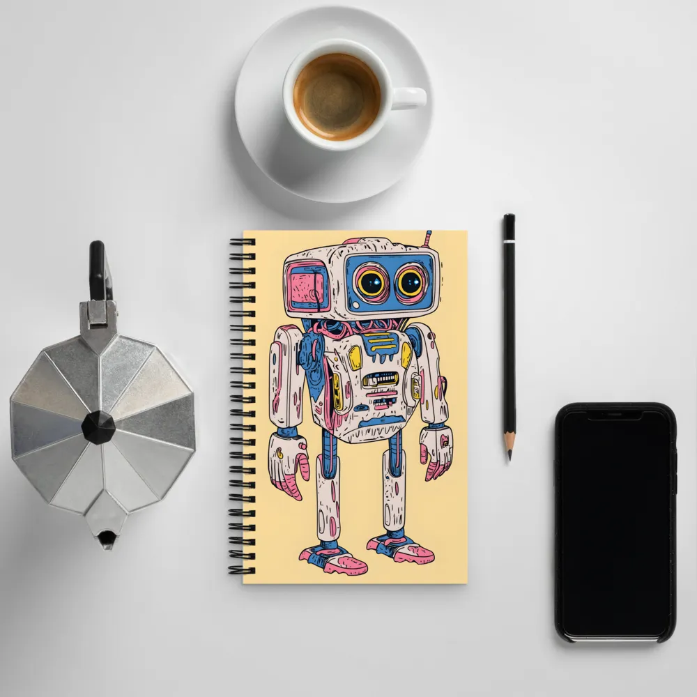 Whimsical Robot Delight | Spiral Notebook