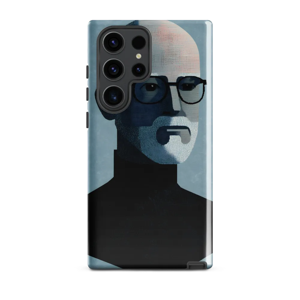 Minimalist Portrait of a Modern Man | Phone Case |  S23 Ultra | Tough Case | Glossy