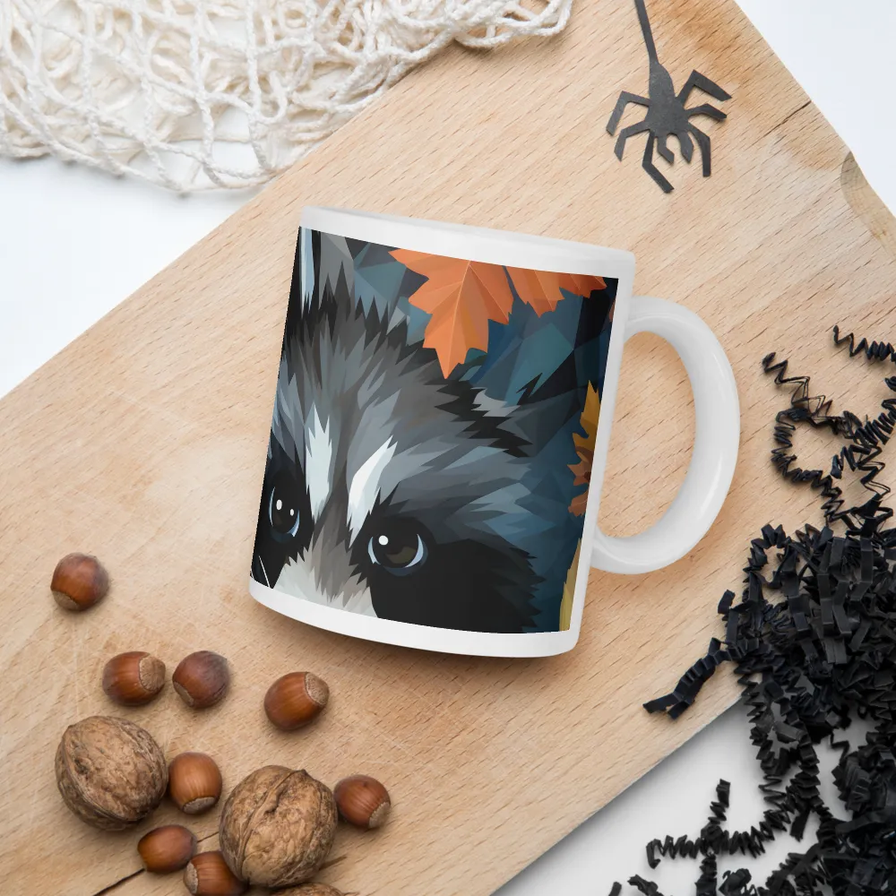 Whispers of Autumn: The Raccoon's Gaze | Mugs | Multiple Sizes & Colors