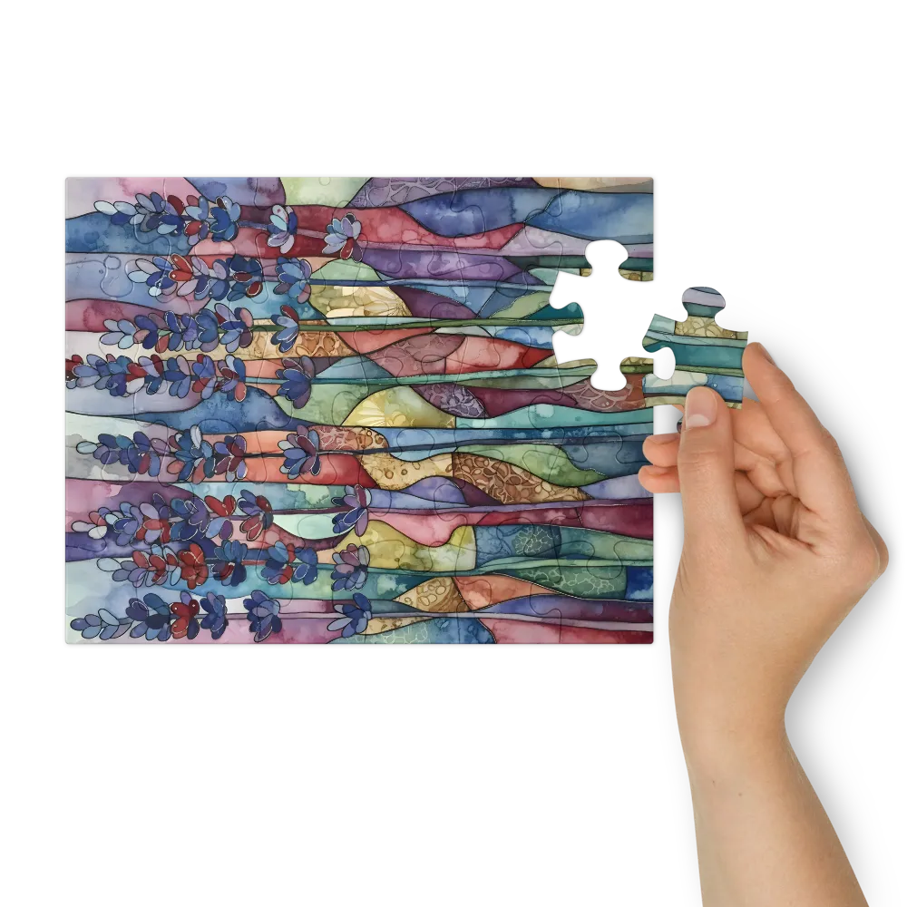 Lavender Mosaic 
 Jigsaw Puzzle in Tin Box