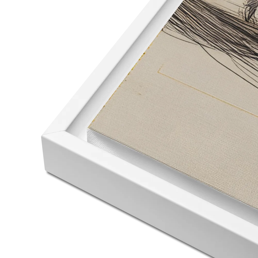 Geometric Elegance: A Modern Portrait | Canvas with White Frame | 24″×36″
