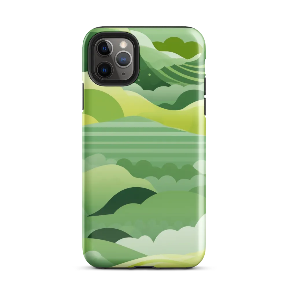 Tranquility in Green Waves | Phone Case |  11 Pro Max | Tough Case | Glossy