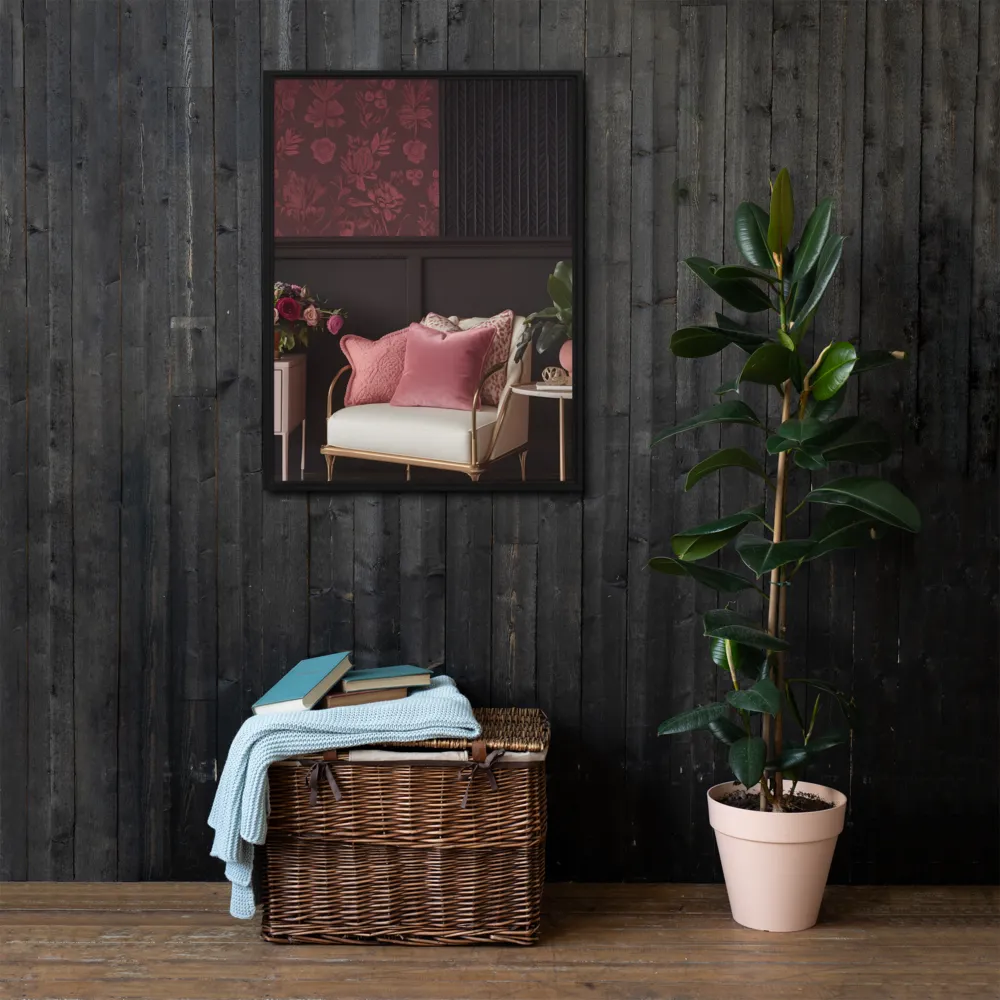 Elegance in Contrast: A Modern Interior Design | Canvas with Black Frame | 24″×32″