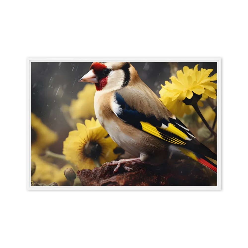Harmony in Nature: A Goldfinch Amidst Blooms