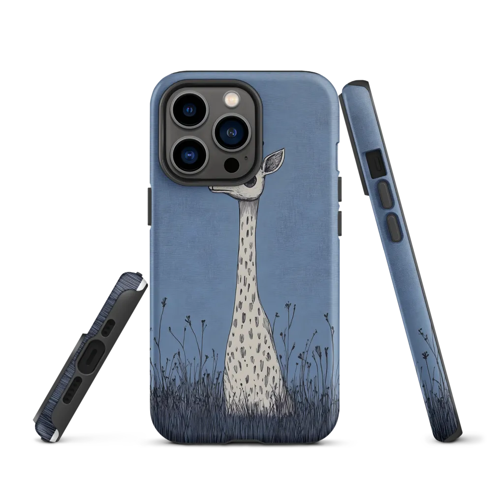 Whimsical Giraffe in Blue