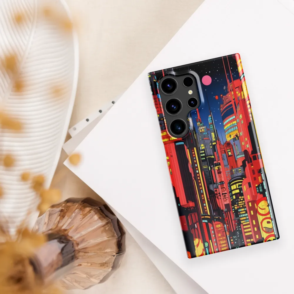 Neon Dreams: A Cyberpunk Cityscape | Phone Case |  S24 Ultra | Snap Case | Glossy
