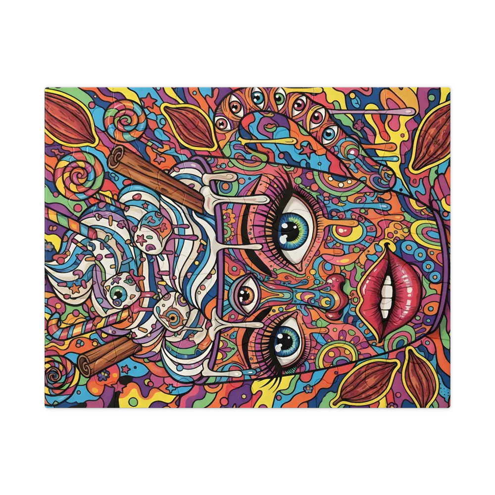 Psychedelic Mug Portrait 
 Jigsaw Puzzle in Tin Box