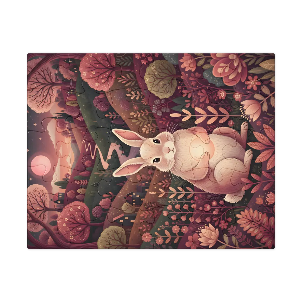 Moonlit Rabbit 
 Jigsaw Puzzle in Tin Box