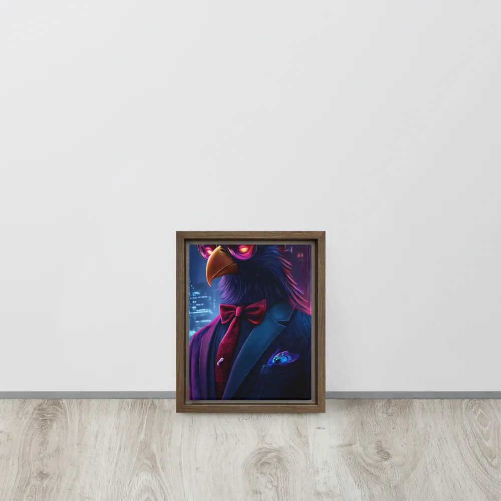 The Dapper Avian | Canvas with Brown Frame | 8″×10″