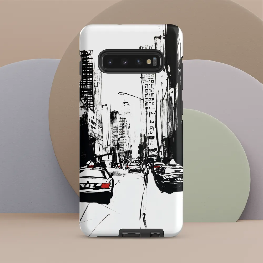Urban Pulse: A Monochromatic Journey | Phone Case |  S10 Plus | Tough Case | Matte