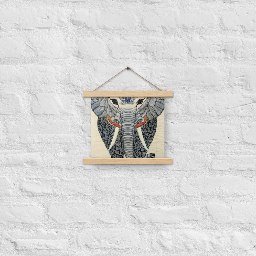 Majesty of the Elephant | Poster With Oak Wood Hanger | 10″×10″