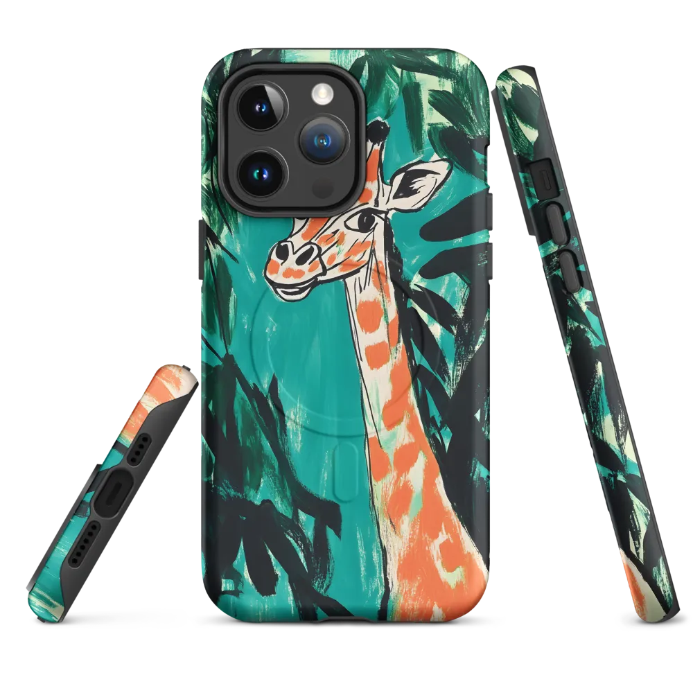 Curious Giraffe in Lush Greenery | Phone Case |  14 Pro Max | MagSafe® Tough Case | Matte