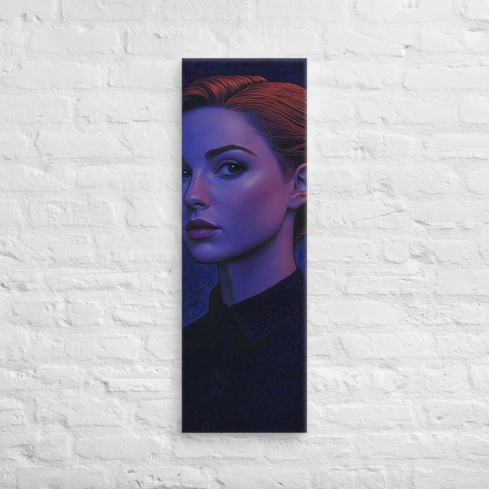 Ethereal Portrait in Blue and Red | Canvas | 12″×36″