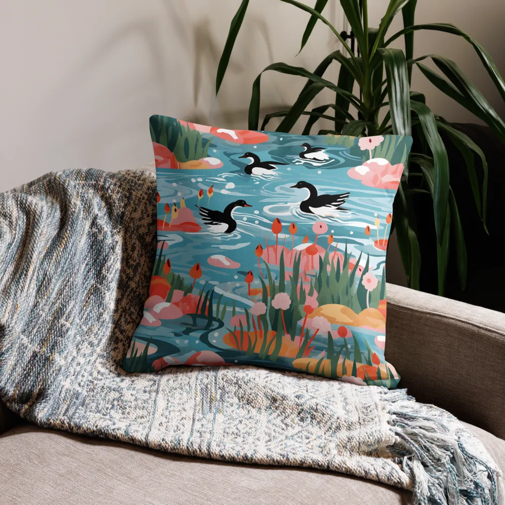 Serenity in Aquatic Harmony | Pillow Case | 22″×22″
