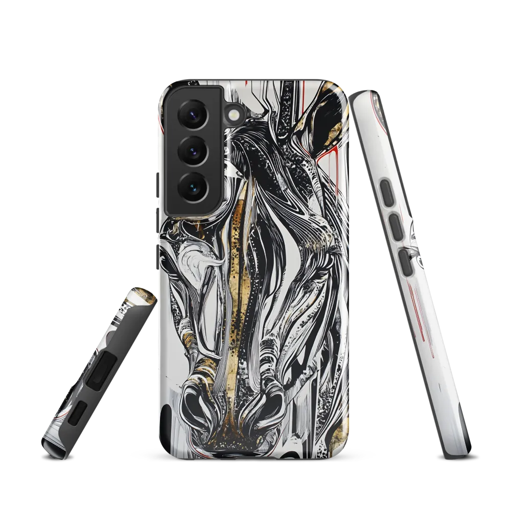 Ethereal Majesty: The Abstract Zebra | Phone Case |  S22 | Tough Case | Glossy