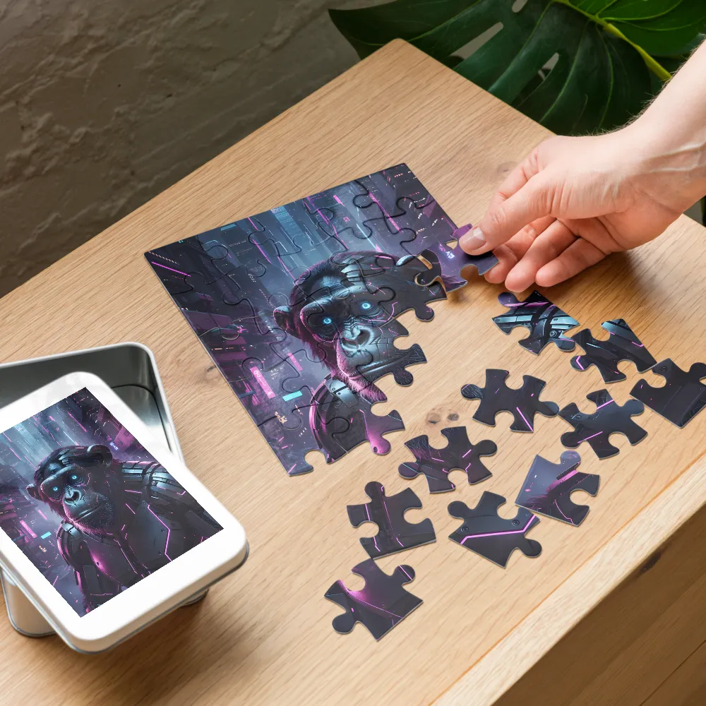 Cyborg Chimpanzee 
 Jigsaw Puzzle in Tin Box