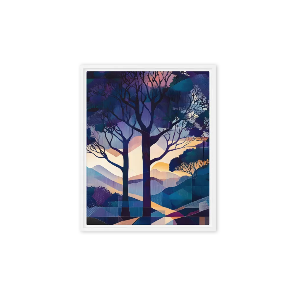 Tranquil Geometry: A Journey Through Color | Canvas with White Frame | 8″×10″