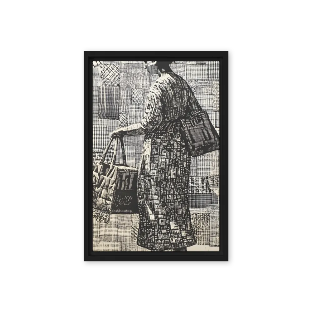 Urban Reflections: A Shopping Narrative | Canvas with Black Frame | 12″×18″