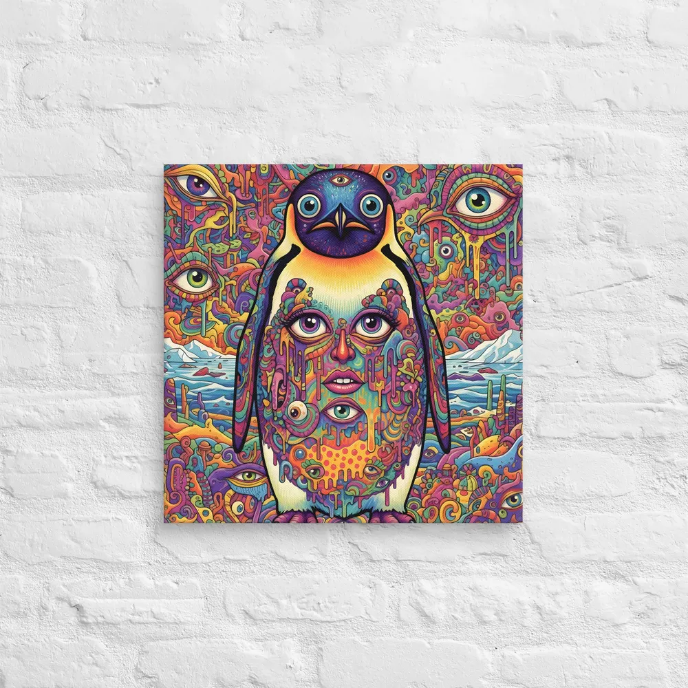 Third‑Eye Penguin 
 Canvas | 18″x 18″